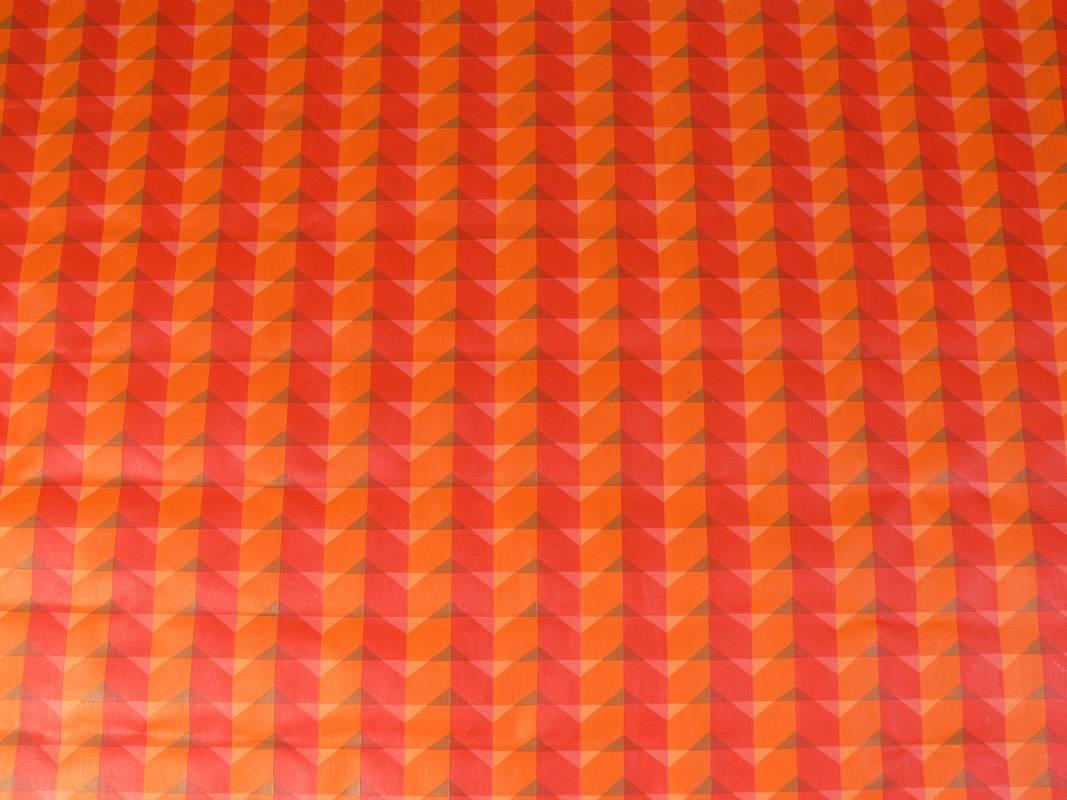 Peinture géométrique orange à grande échelle, artiste inconnu, vers les années 1960. Il a une présence imposante de 6 pieds x 6 pieds. Veuillez noter que cette peinture n'est pas actuellement encadrée ou montée sur châssis. Il sera plus sûr et plus