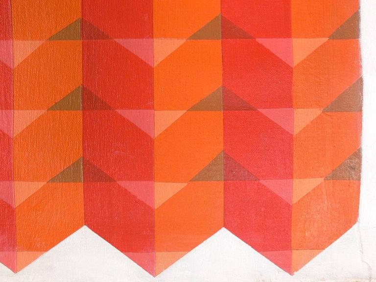 American Large Scale Orange Geometric Painting For Sale