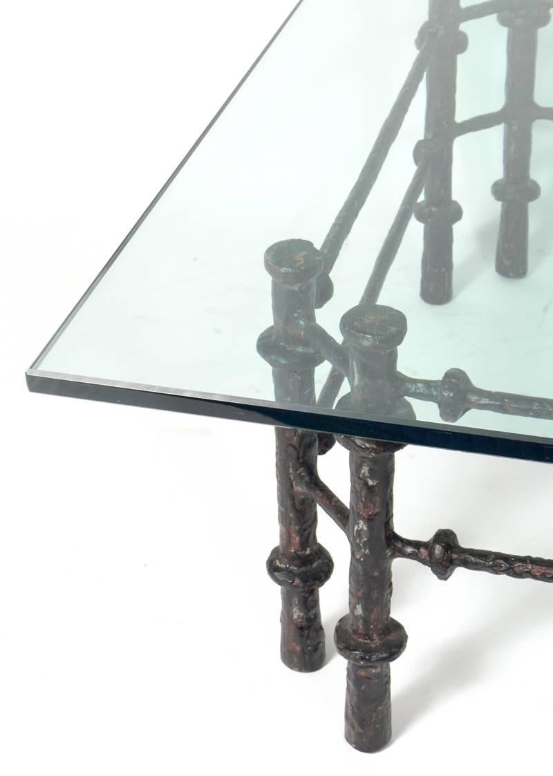 American Sculptural Wrought Iron Coffee Table in the Manner of Diego Giacometti