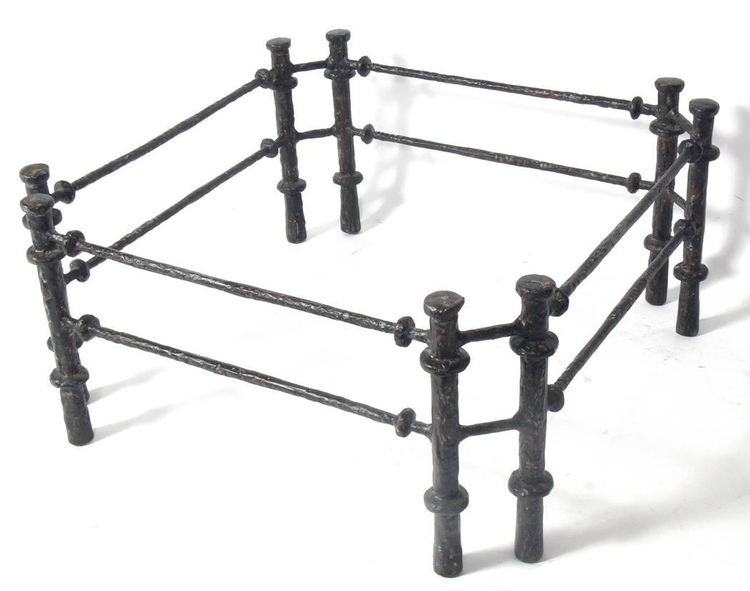 Sculptural Wrought Iron Coffee Table in the Manner of Diego Giacometti In Good Condition In Atlanta, GA