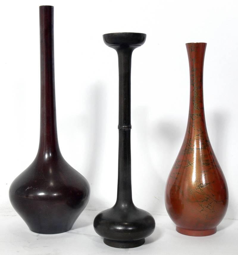 Japonisme Collection of Ten Japanese Bronze Vases 