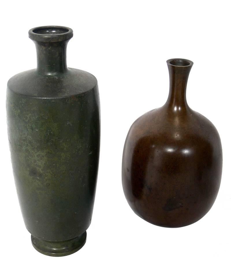 Japonisme Collection of Seven Japanese Bronze Vases