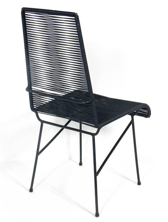 Set of Eight Tall Iron and Cord Chairs For Sale at 1stDibs