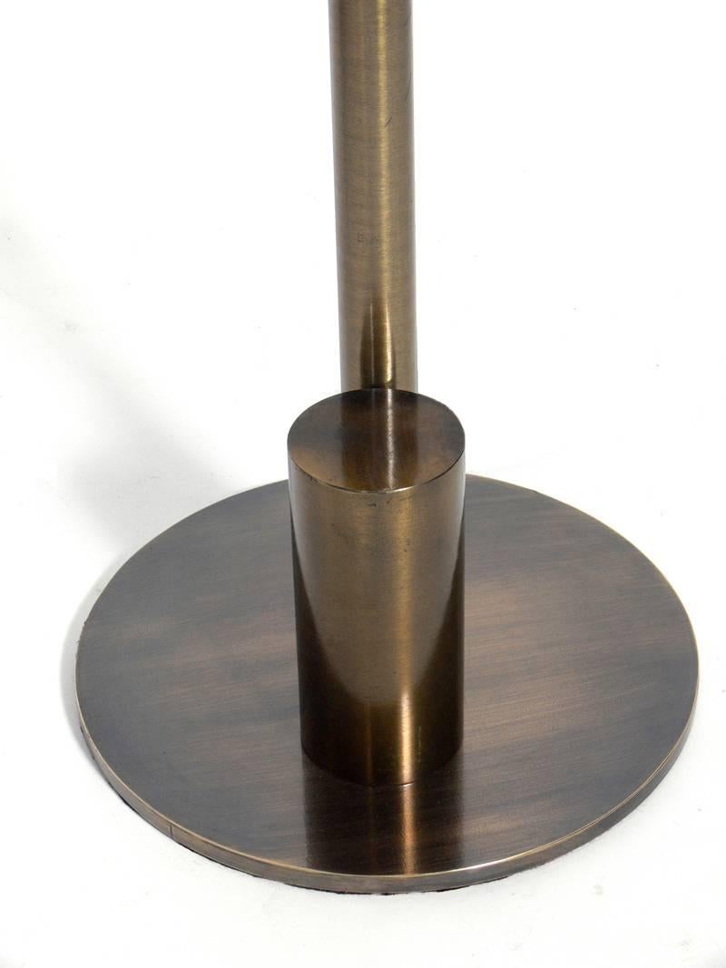 American Pair of Patinated Brass Floor Lamps by Charles Hollis Jones
