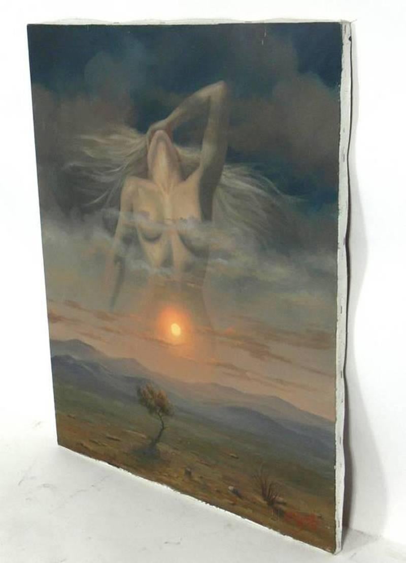 Surrealistisches Aktgemälde von Alex Alemany (Moderne der Mitte des Jahrhunderts) im Angebot