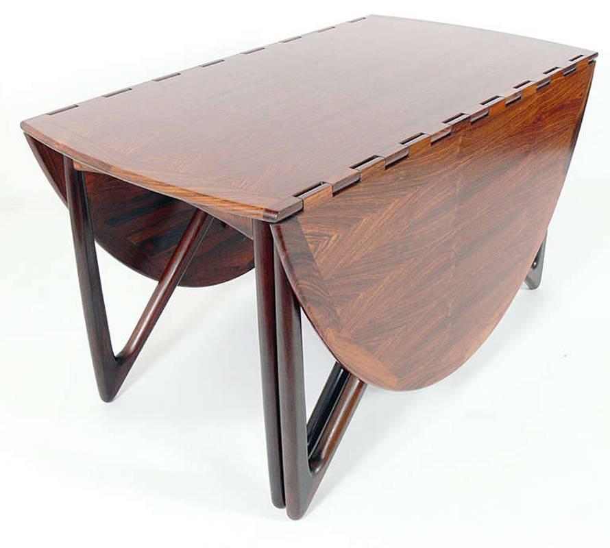 Oval Rosewood Danish Modern Dining Table by Kurt Ostervig In Excellent Condition In Atlanta, GA