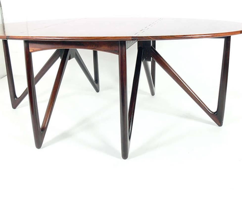 Mid-20th Century Oval Rosewood Danish Modern Dining Table by Kurt Ostervig