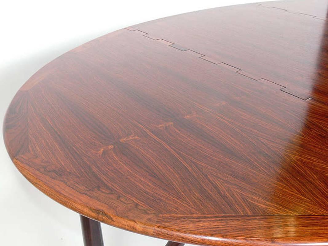 Oval Rosewood Danish Modern Dining Table by Kurt Ostervig 1