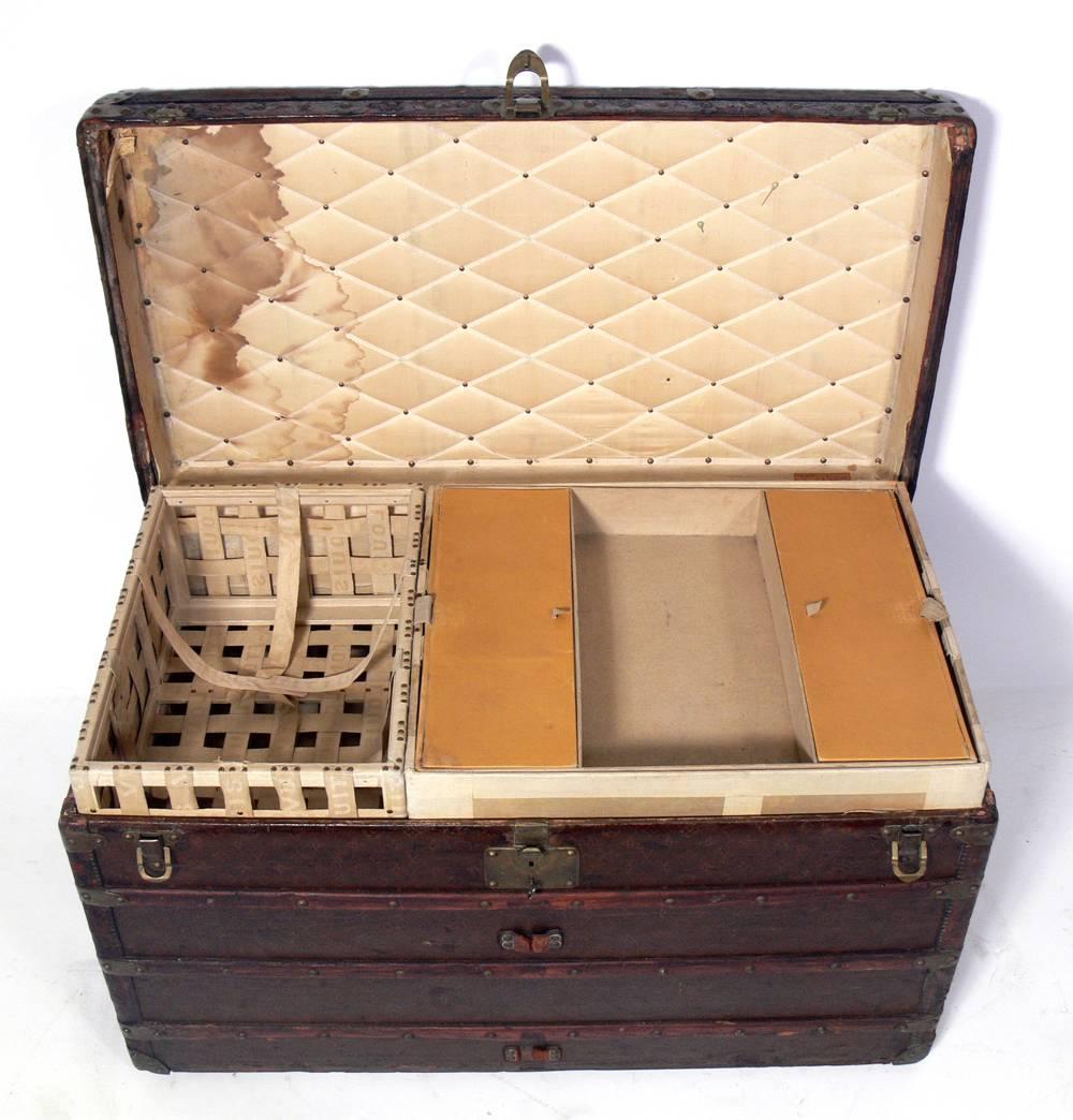 French Louis Vuitton Wardrobe Steamer Trunk