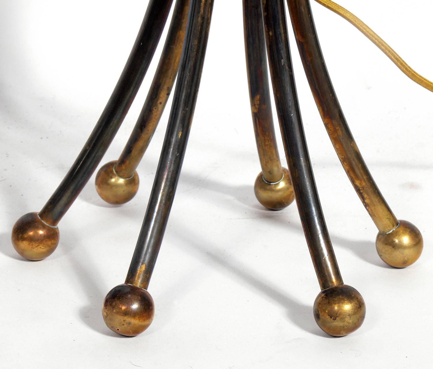 Mid-Century Modern Sculptural Bronze Lamps in the Manner of Jean Royère