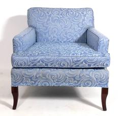 Pair of Low Slung Lounge Chairs with Curvaceous Legs