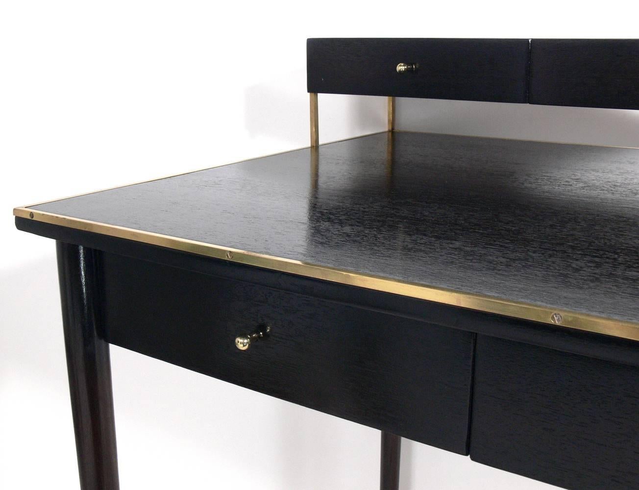 Lacquered Clean Lined Desk and Chair by Paul McCobb