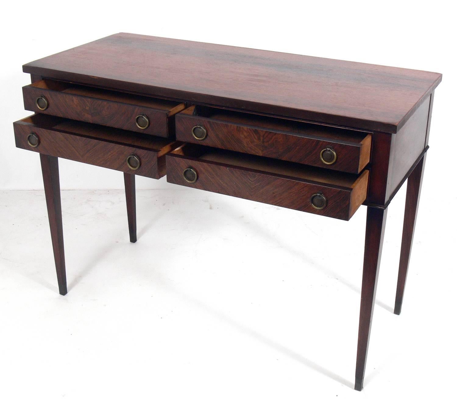 Clean Lined Danish Modern Rosewood Console In Good Condition In Atlanta, GA
