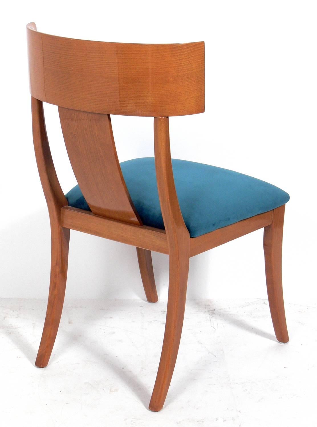 Late 20th Century Set of Four Elegant Klismos Dining Chairs