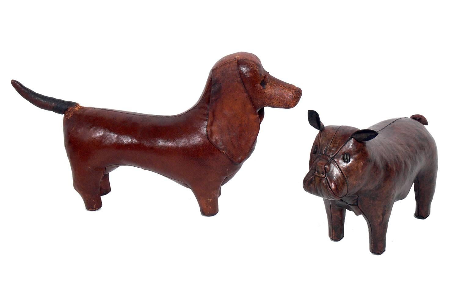 leather animal footstools