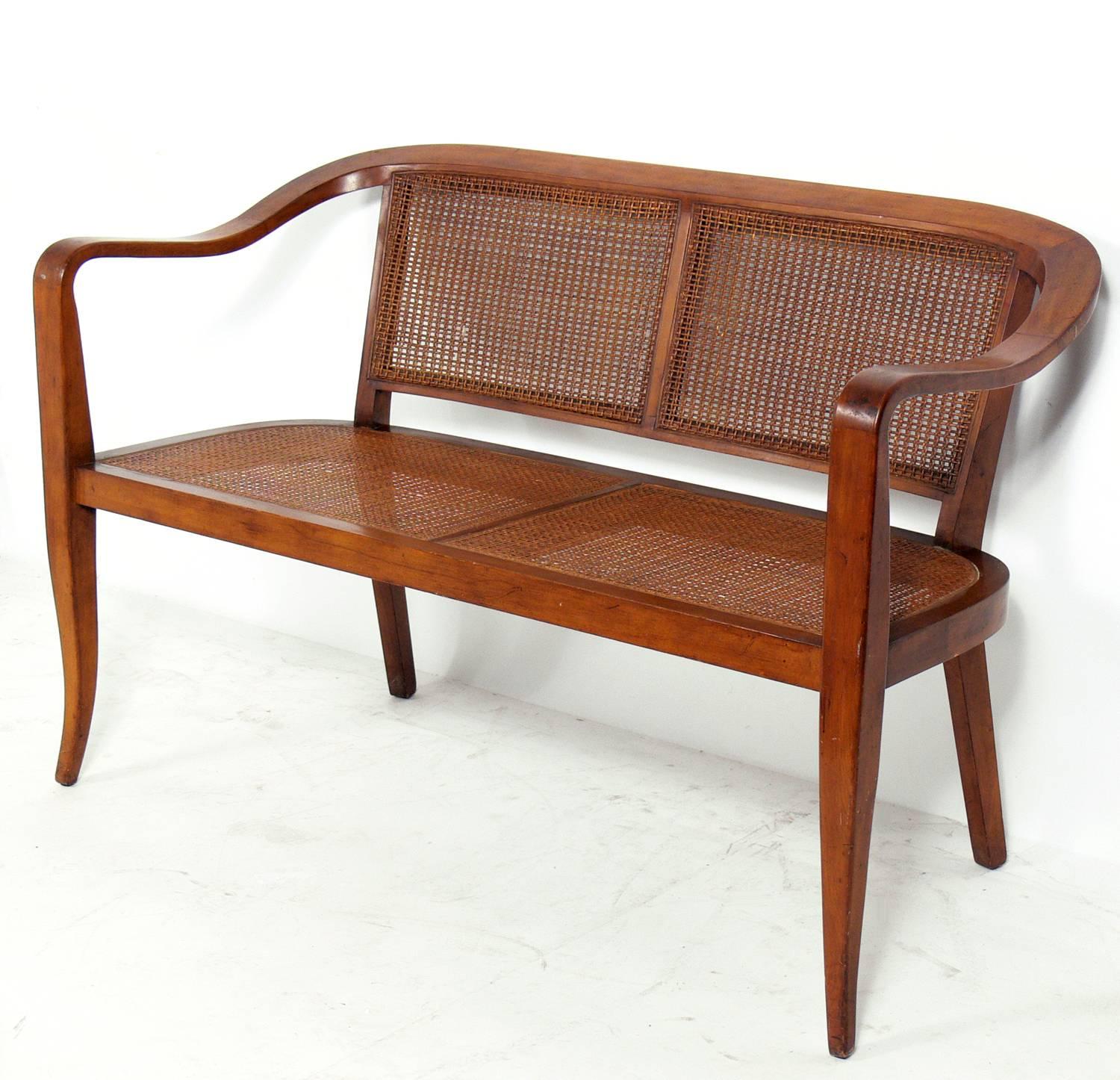 Curvaceous settee or bench in the manner of Dunbar, American, circa 1960s.