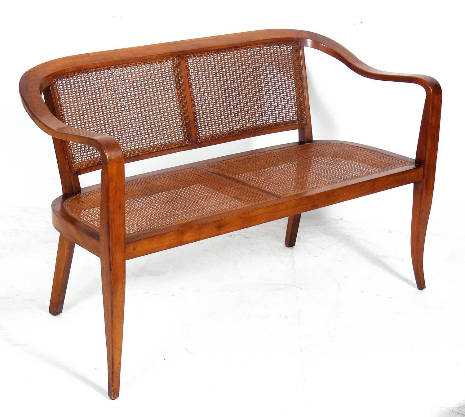 Mid-Century Modern Curvaceous Settee or Bench in the Manner of Dunbar