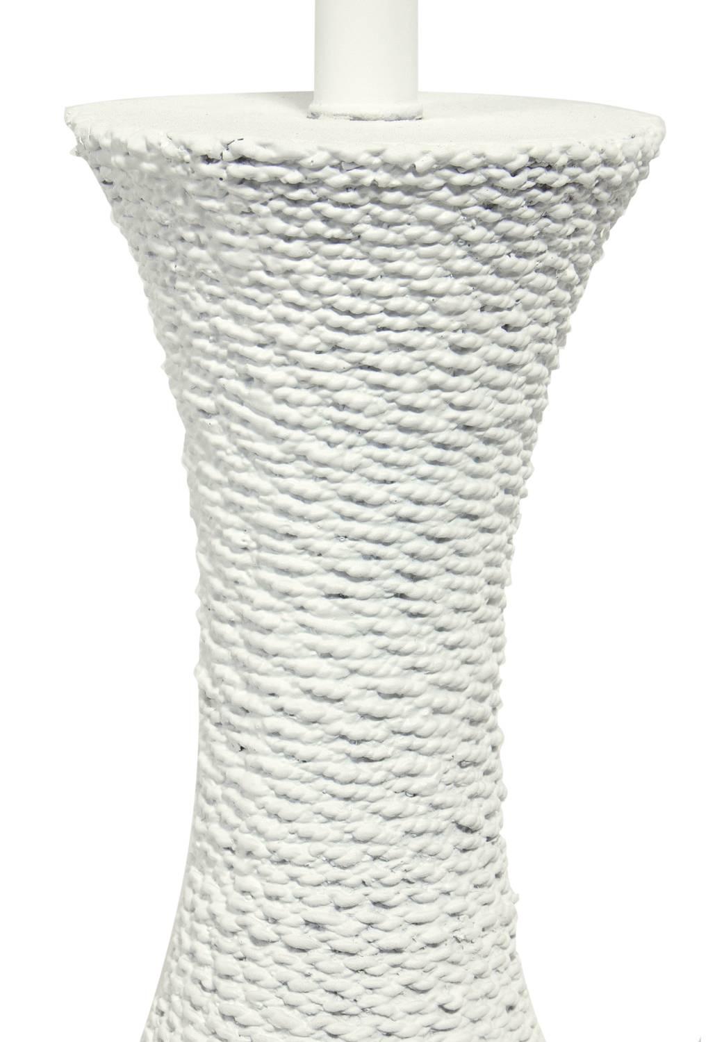 American Pair of Coiled Rope Plaster Lamps