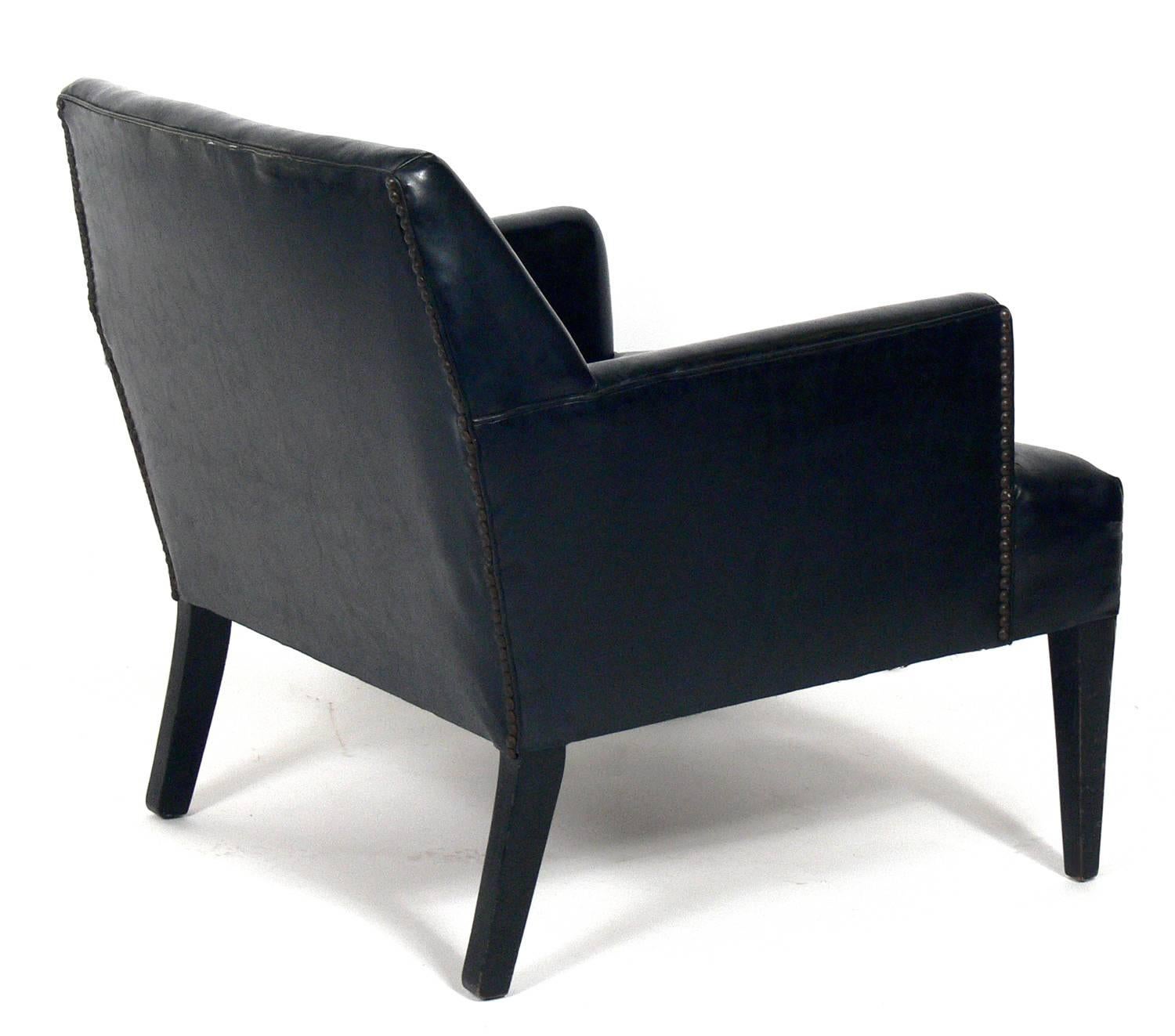 American Angular Mid-Century Modern Lounge Chair