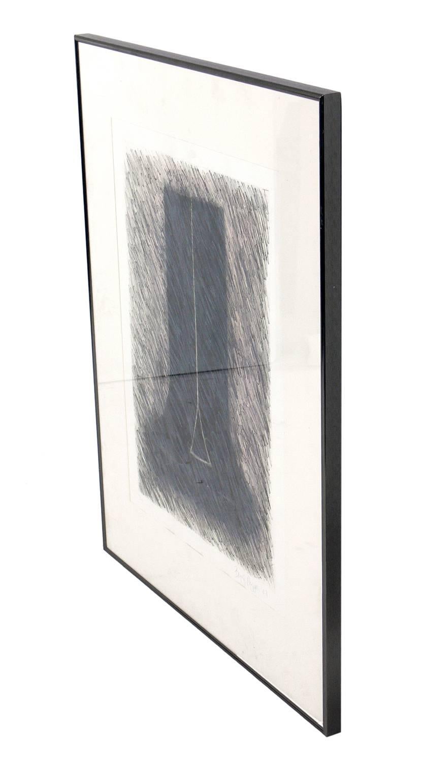 Abstract lithograph by Beverly Pepper, circa 1983. Pencil signed and numbered by the artist. Retains its original metal gallery frame. 
