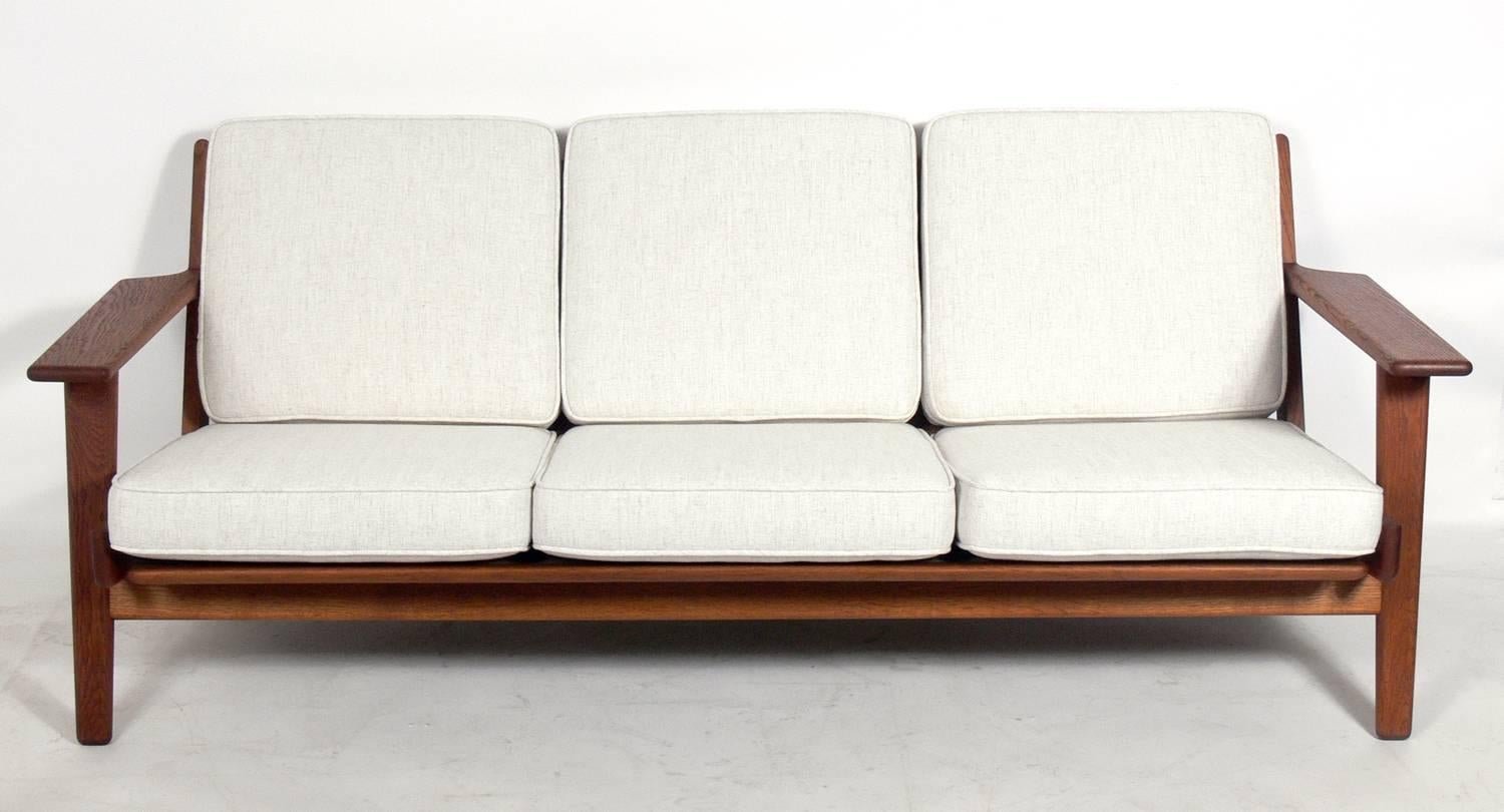 Mid-Century Modern Danish Modern Oak Sofa by Hans Wegner