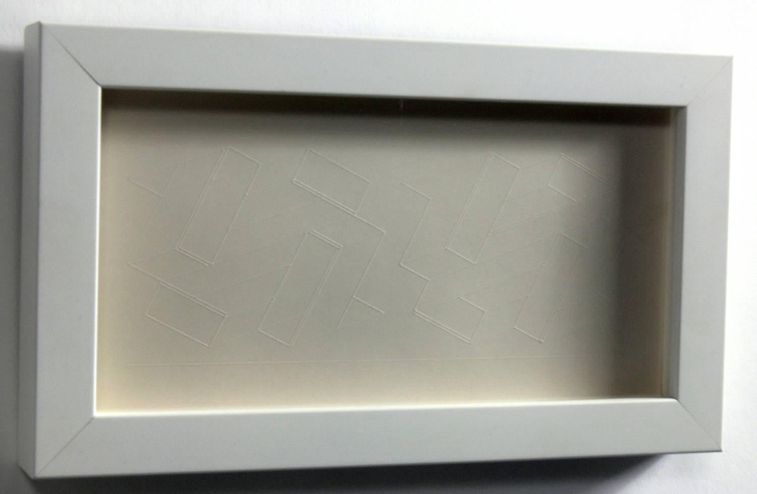 Glass Suite of Eight White on White Embossed Engravings by Josef Albers