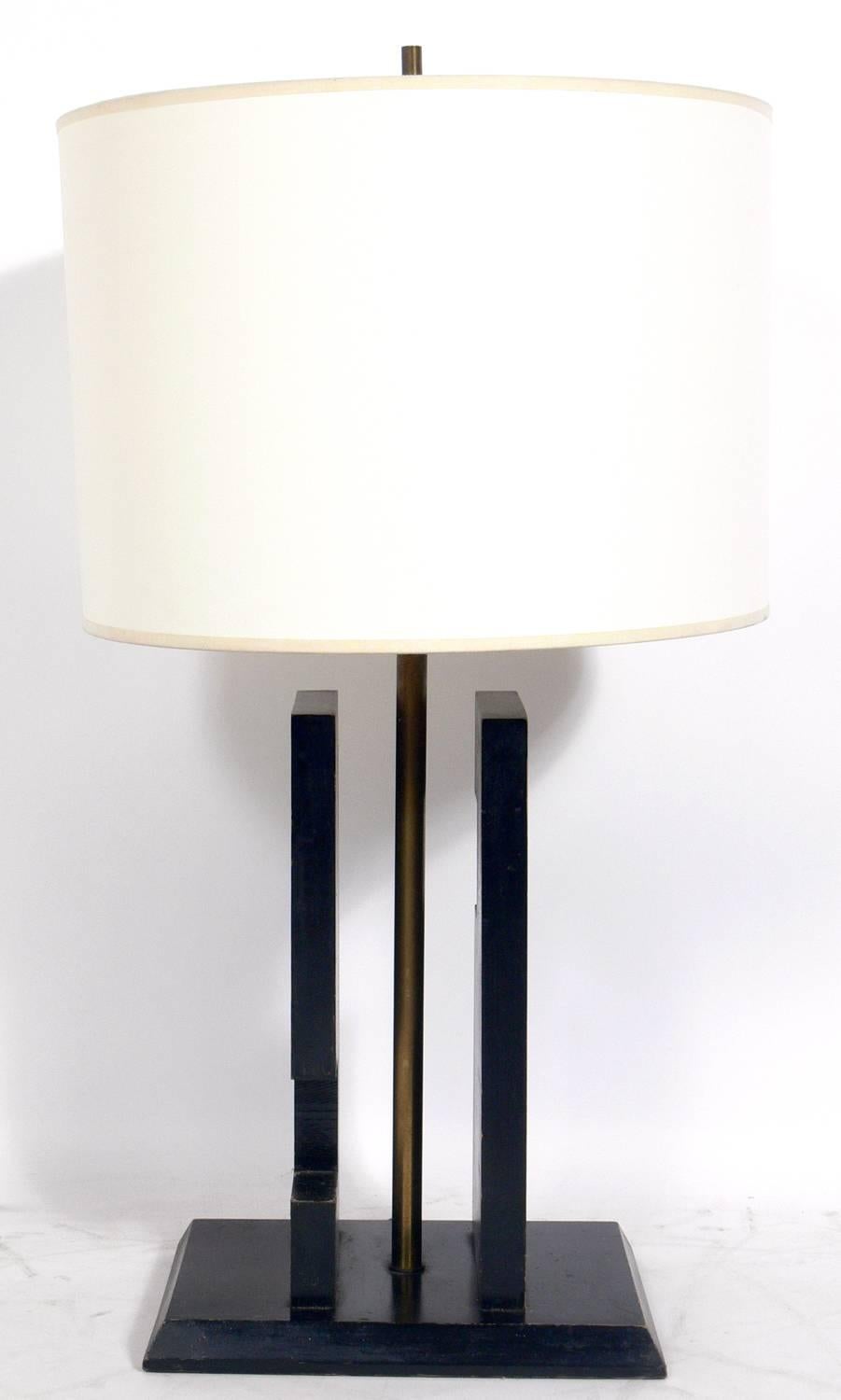 Dipinto Lampada scultorea geometrica nera in vendita