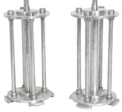 Pair of Art Deco Hammered Aluminium Lamps Attributed to Palmer Smith
