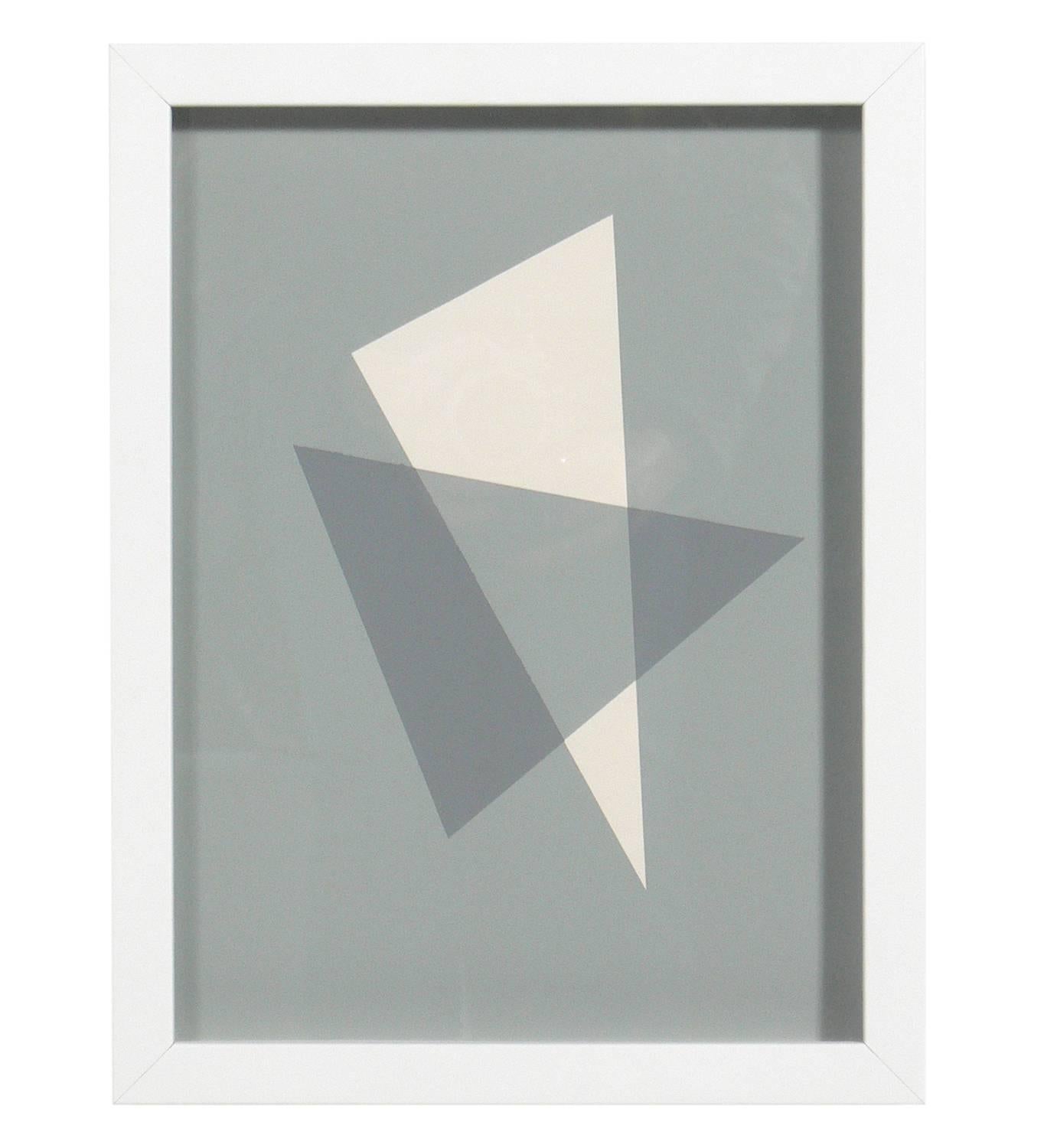 Pair of abstract grey lithographs by Joseph Albers from the 