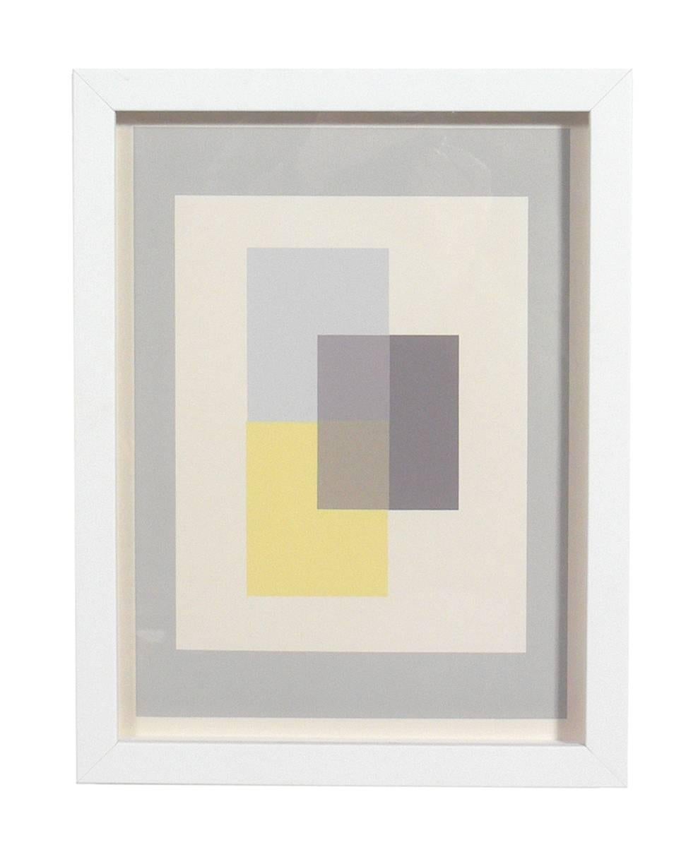 Mid-Century Modern Josef Albers Abstract Grey Lithographs from Interaction of Color