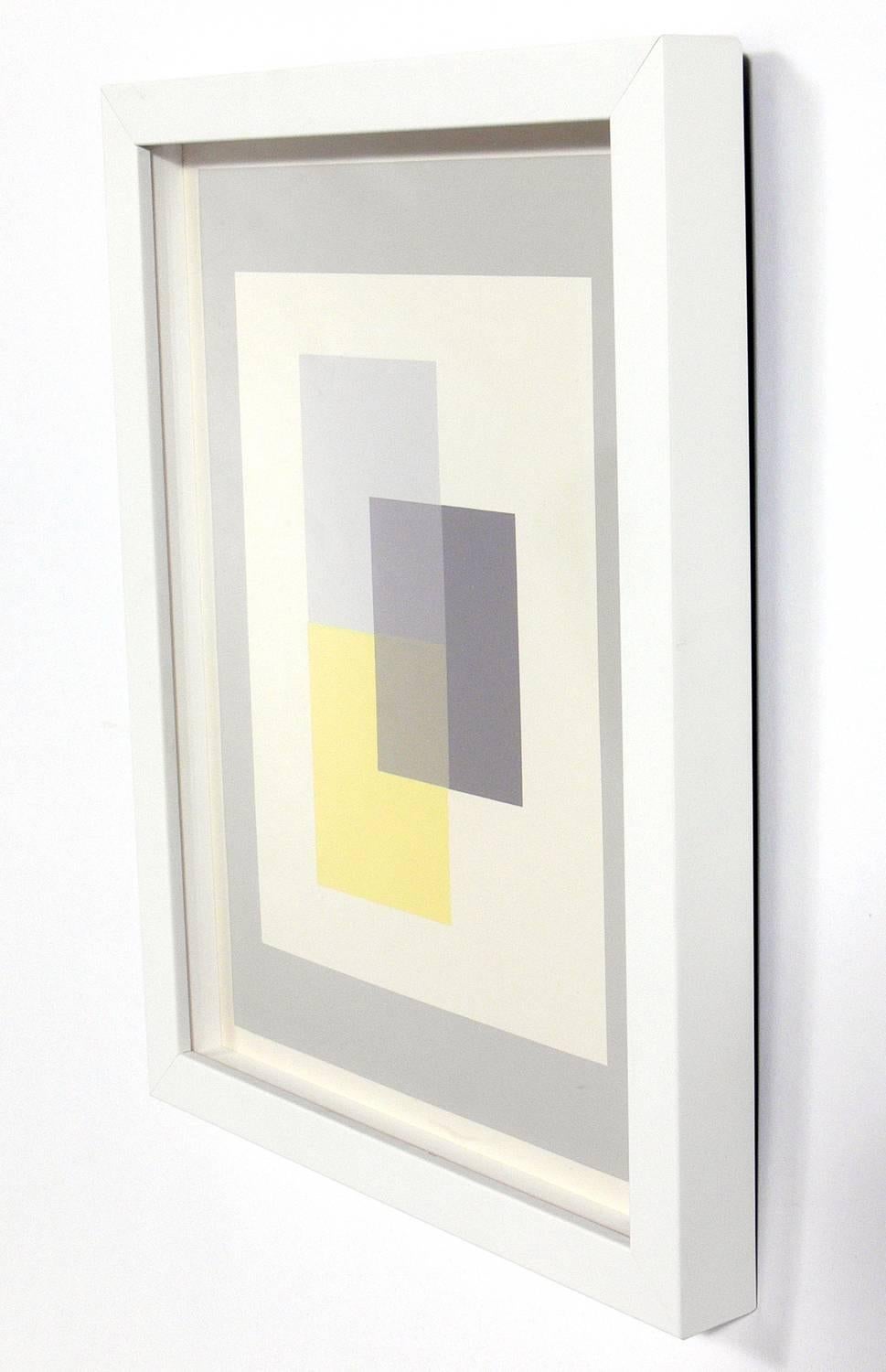 American Josef Albers Abstract Grey Lithographs from Interaction of Color