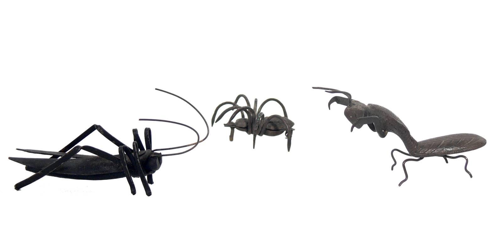 Group of Late 19th Century Japanese Iron and Brass Insects 1