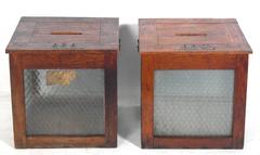Pair of Early 20th Century Ballot Box End Tables