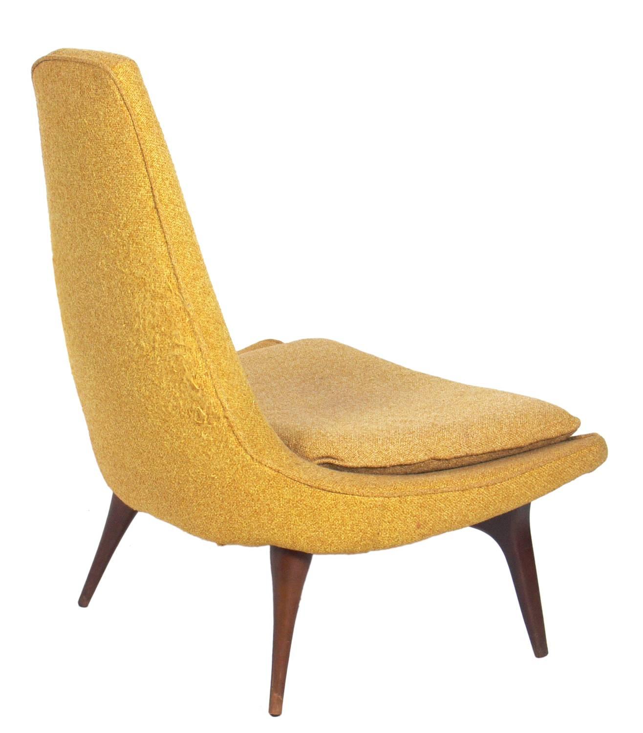 American Pair of Sculptural Mid-Century Modern Lounge Chairs by Karpen