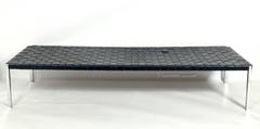 Large-Scale Woven Leather and Chrome Daybed Bench by Erwine & Estelle Laverne