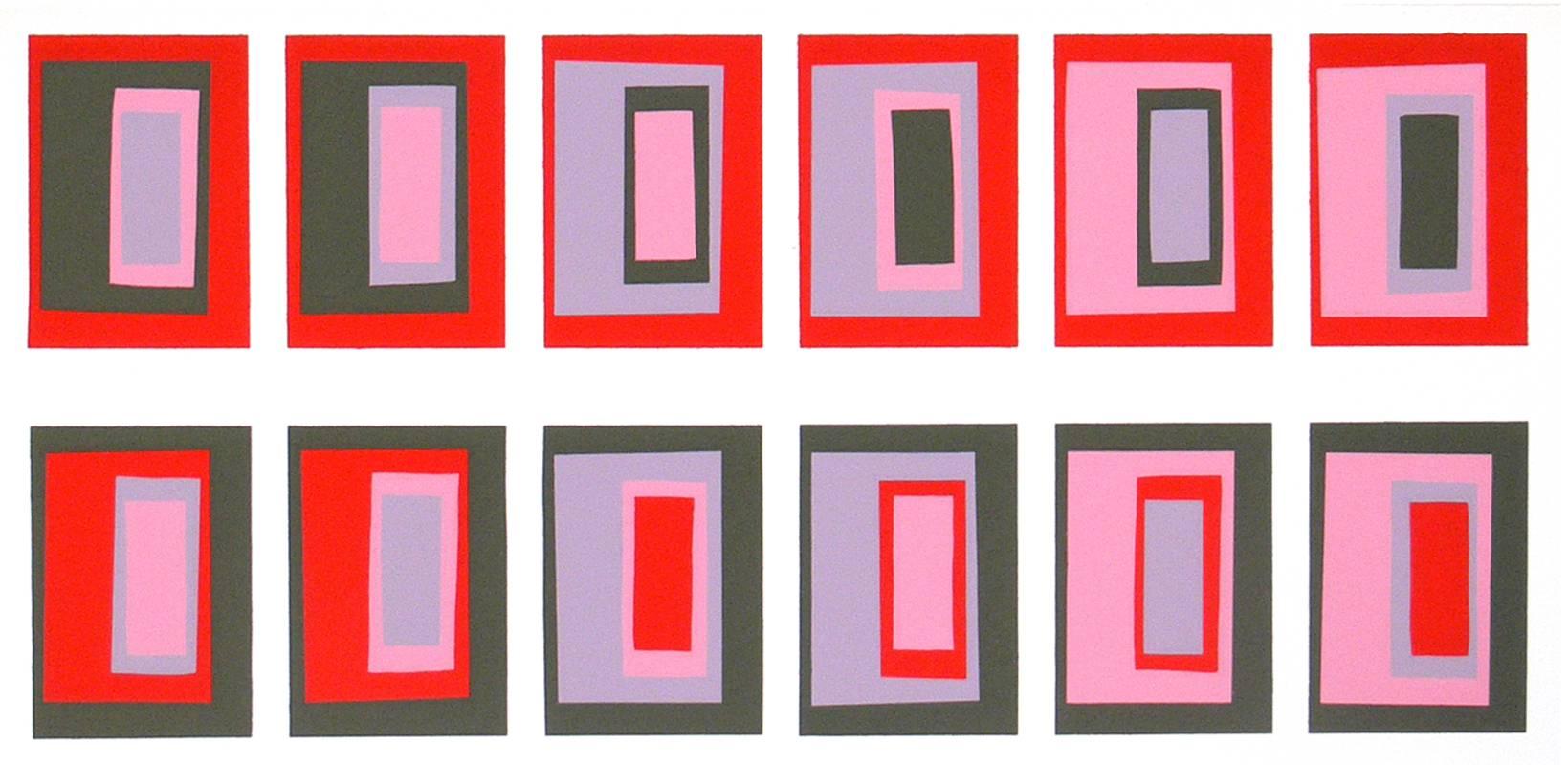 Mid-Century Modern Lithographies abstraites de Josef Albers tirées de Interaction of Color (interaction de la couleur) en vente
