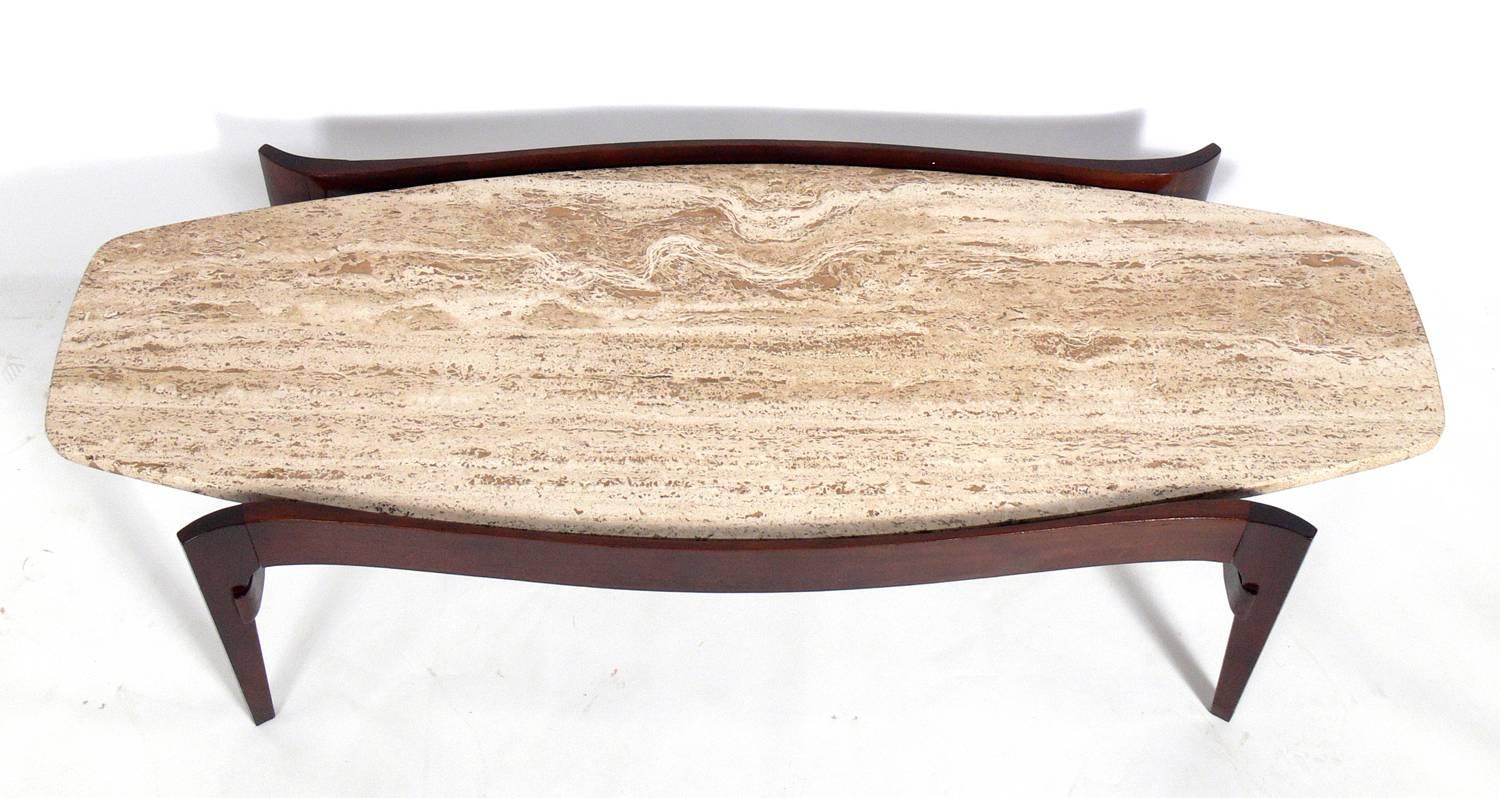 American Sculptural Italian Modern Coffee Table