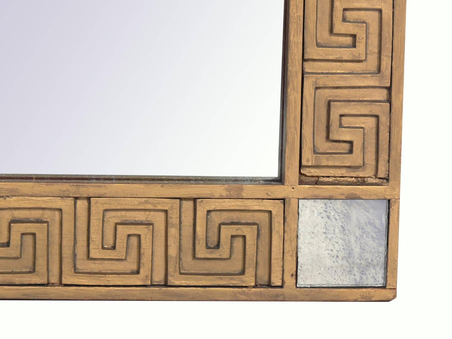 American 1940s Greek Key Mirror