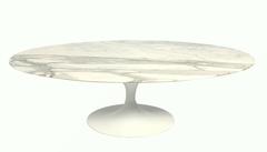 Oval Marble-Top Tulip Coffee Table by Eero Saarinen for Knoll