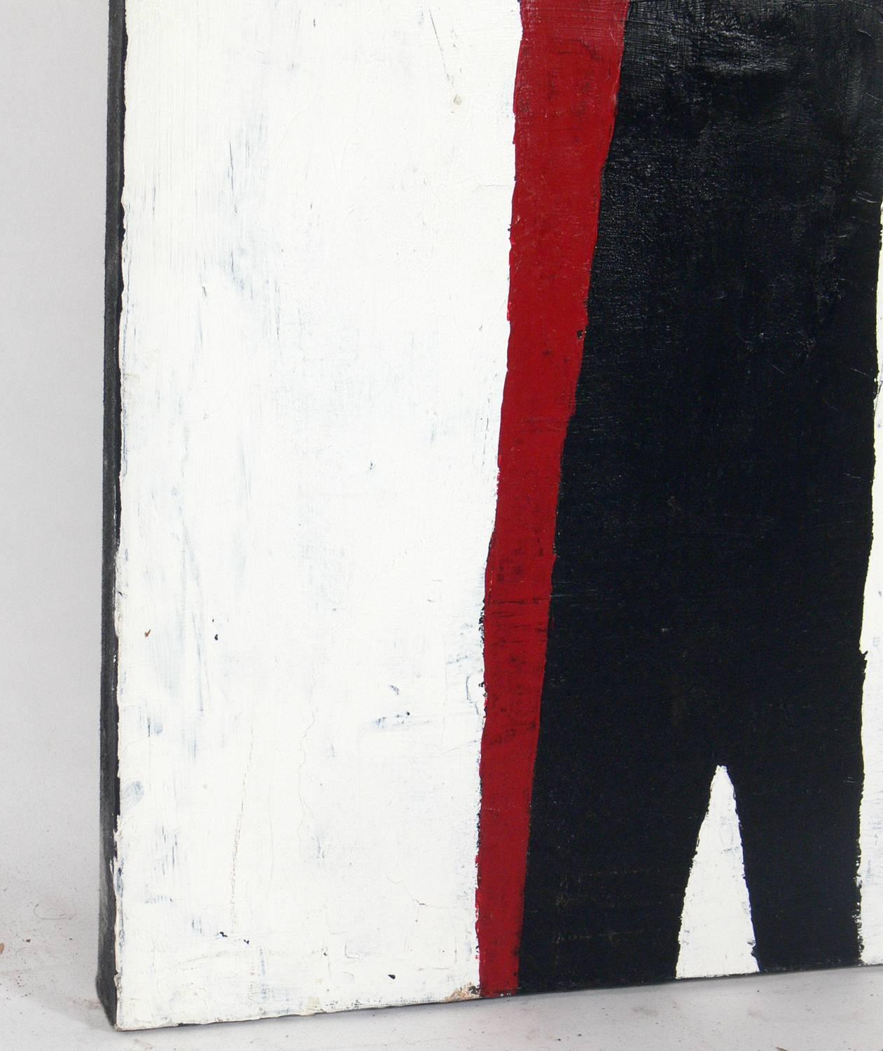 American Abstract Red and Black Painting after Robert Motherwell