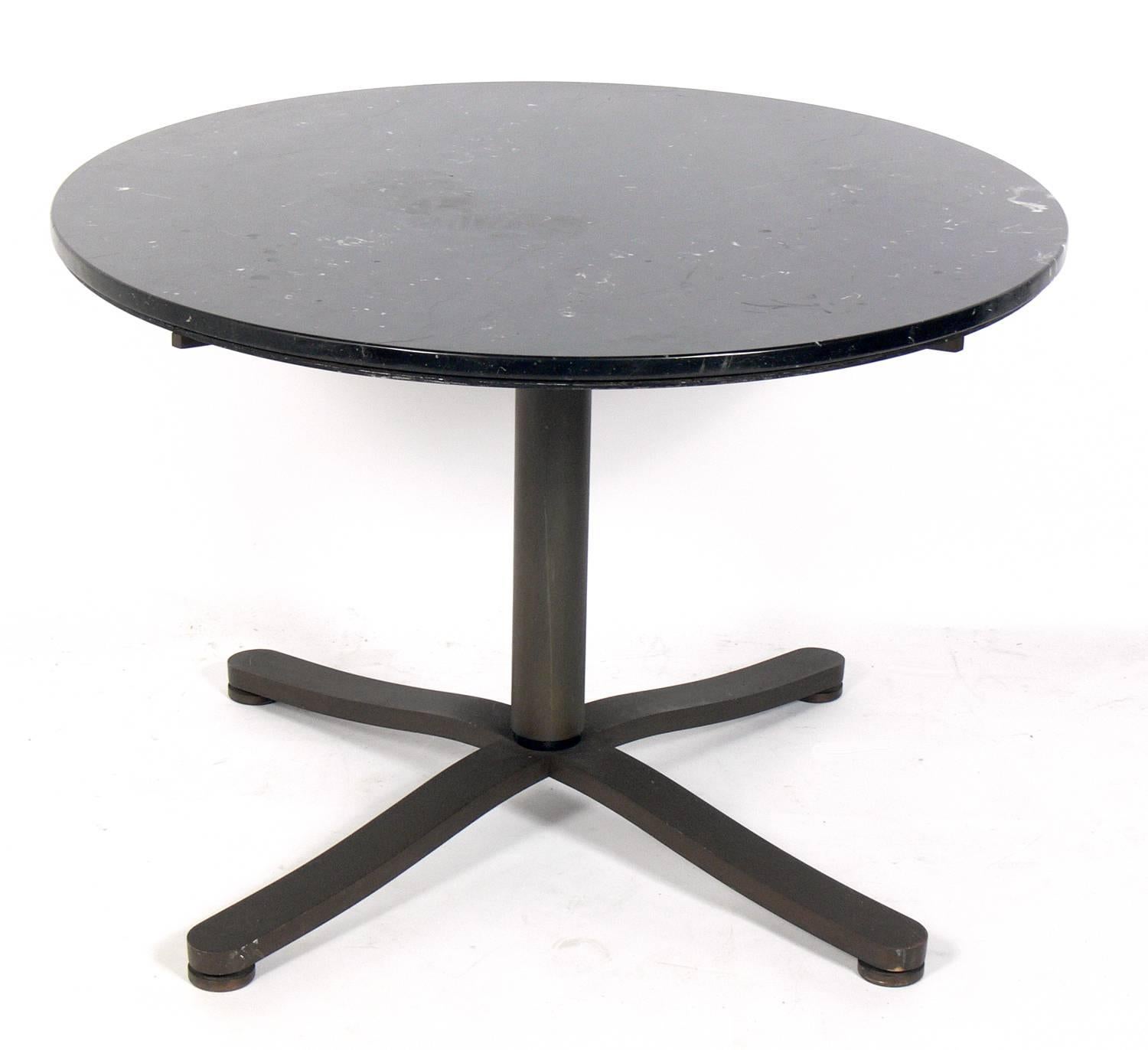 Mid-Century Modern Substantial Solid Bronze and Marble Dining Table by Nicos Zographos 
