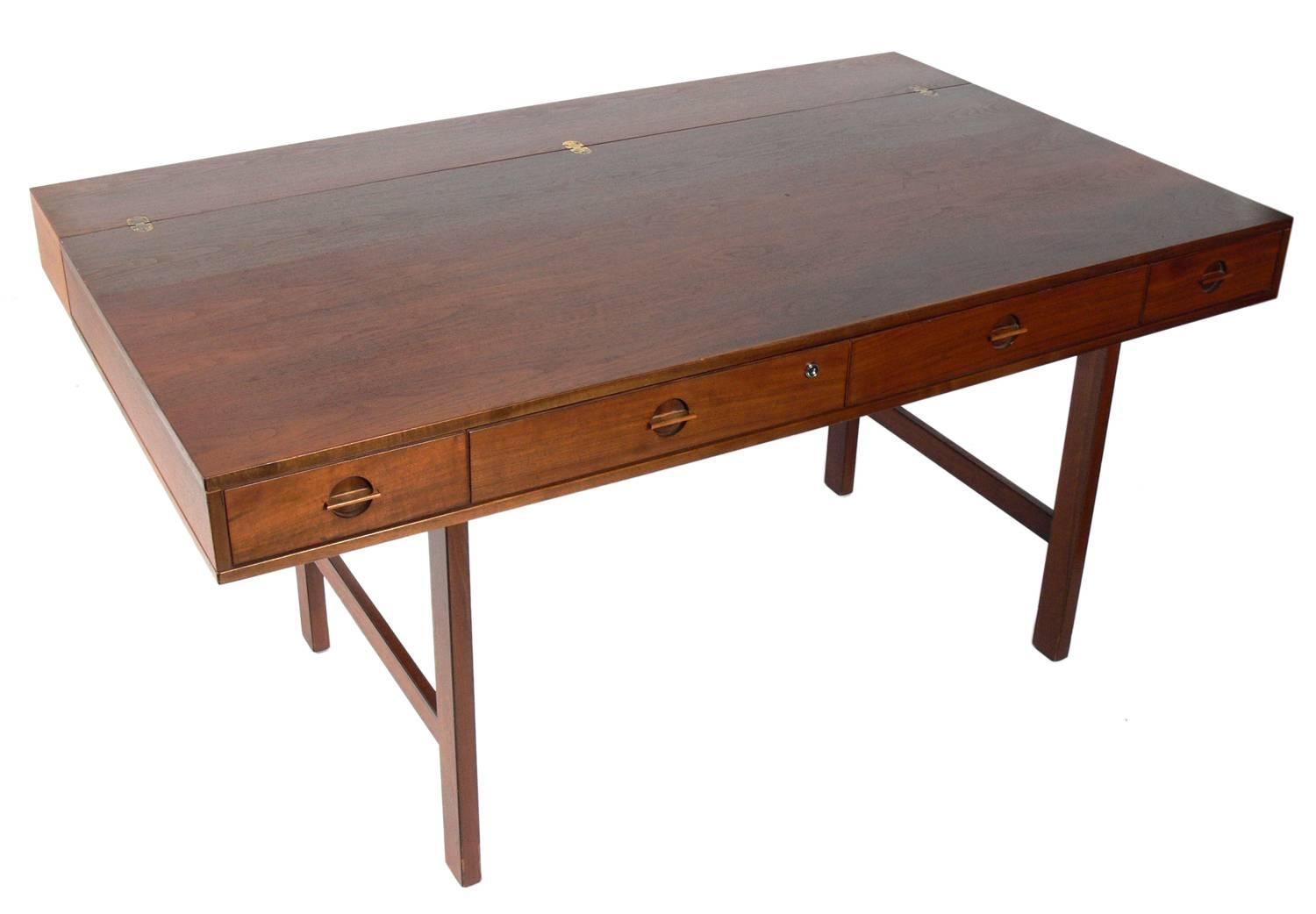 Clean Lined Architectural Danish Modern Desk and Chair by Quistgaard & Moller In Good Condition In Atlanta, GA