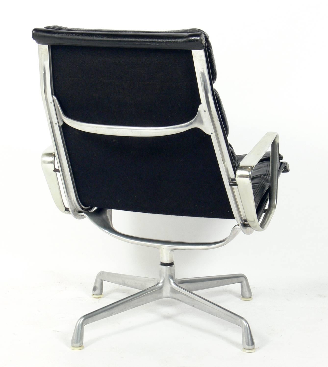 American Soft Pad Leather Chair Designed by Charles and Ray Eames for Herman Miller