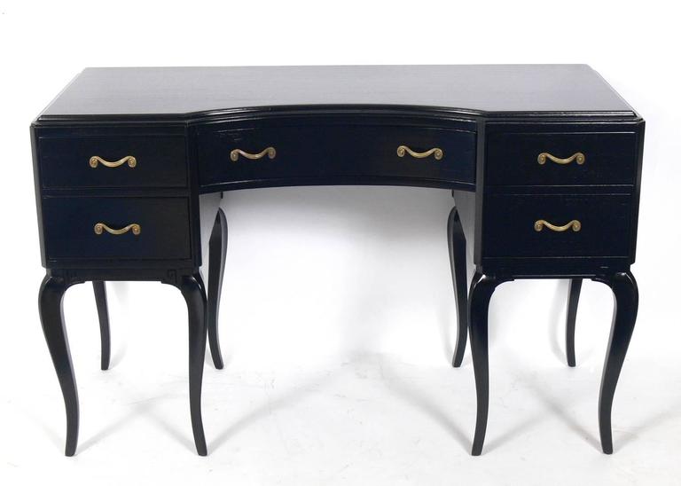 Glamorous French Black Lacquer Desk And Chair At 1stdibs Glamorous French Black Lacquer Desk And Chair Circa 1940s It Has Been