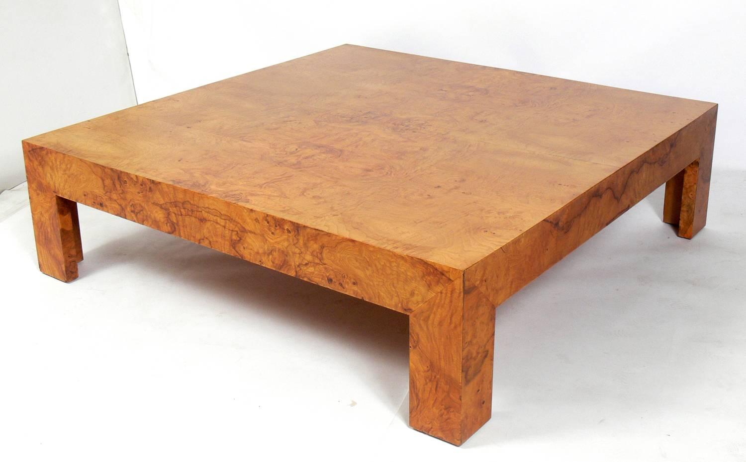 Mid-Century Modern Large-Scale Burl Wood Coffee Table by Milo Baughman