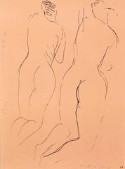 Pair of Nude Figural Lithographs by Marino Marini