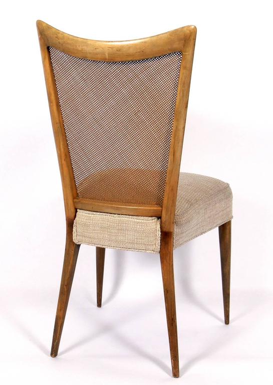 Set of Four Caned Back Italian Dining Chairs by Melchiorre Bega at 1stDibs