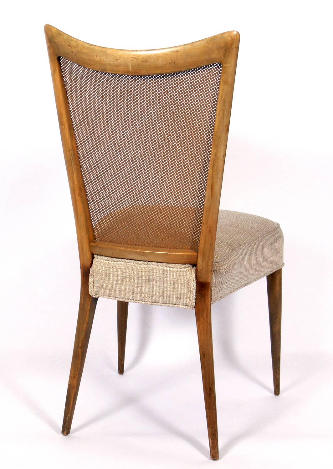 American Set of Four Caned Back Italian Dining Chairs by Melchiorre Bega