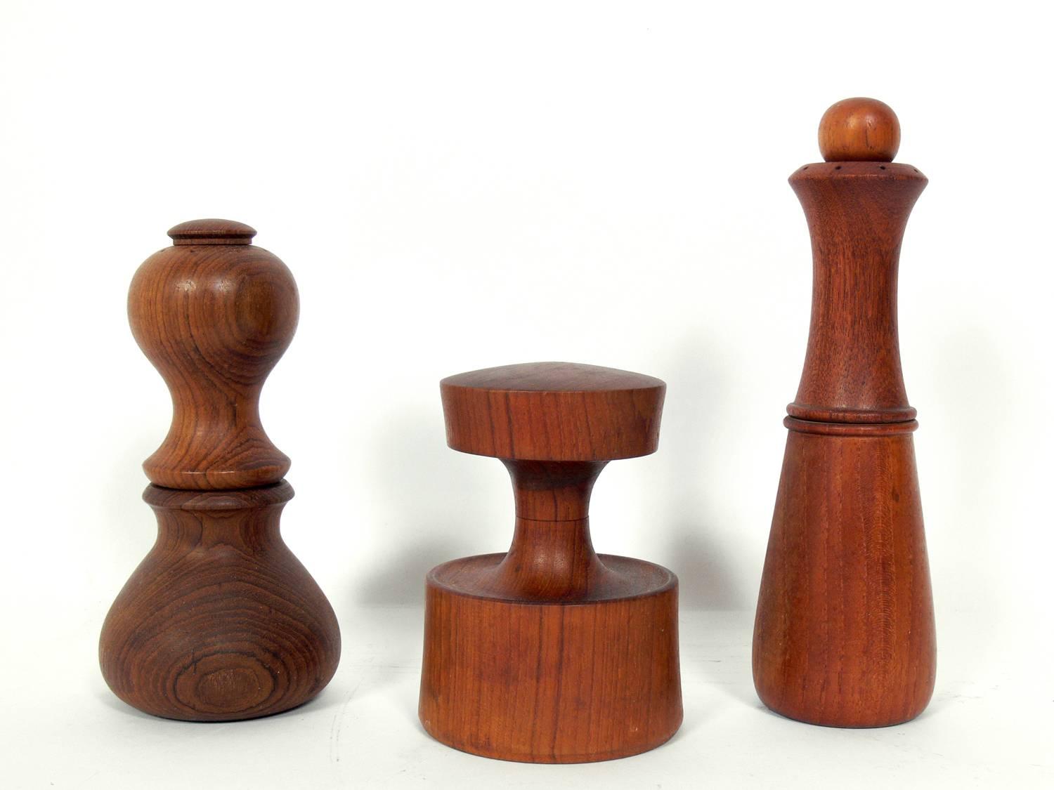 Mid-20th Century Collection of 20 Sculptural Danish Modern Pepper Mills