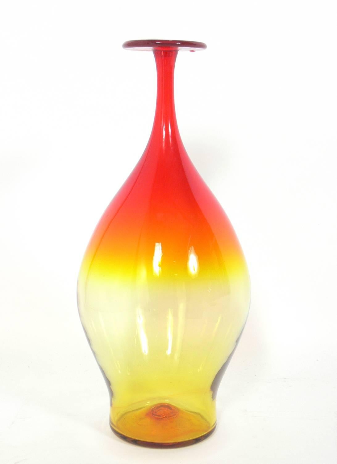 Mid-Century Modern Collection of Sculptural Glass Vases by Wayne Husted for Blenko